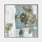 Gold Accent Pebble Abstract Painting Square