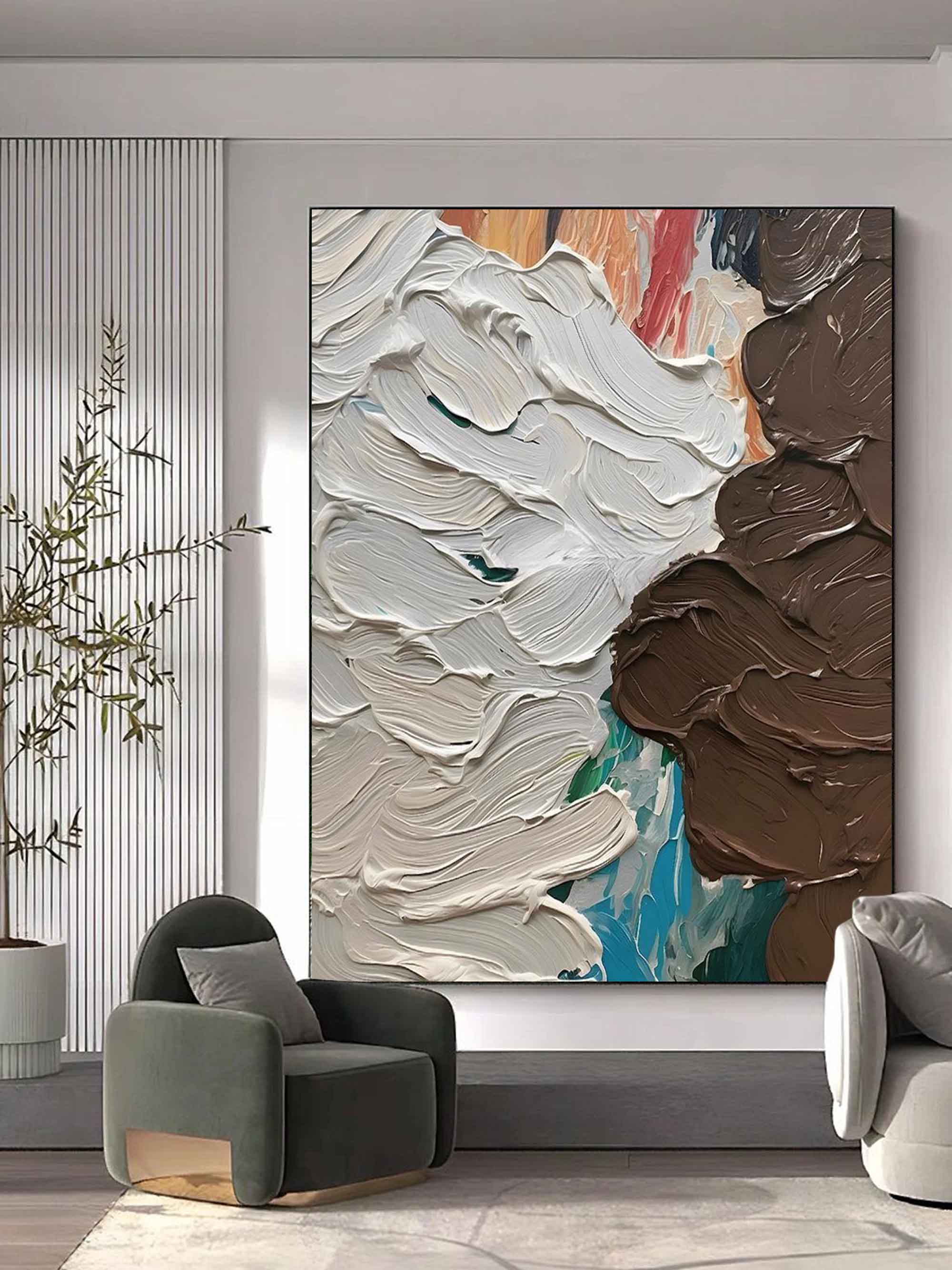 Wall Art Abstract Overlap Flowing Wabi-Sabi Linen