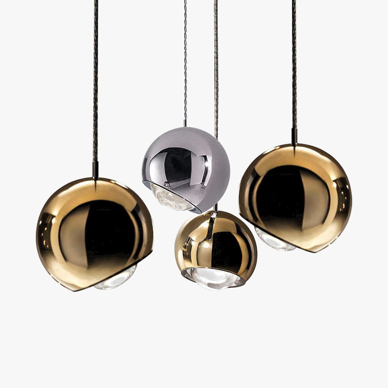Valentina Modern Lustrous Golden Metal Ball Pendant Light