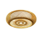 Muto Rattan Woven Rustic LED Flush Mount Ceiling Light