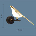 Arisha Minimalist Magpie Bird Metal Wall Lamp, Bedroom