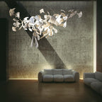 Olivia Luxury Ceramic Chandelier Large Foyer, Gingko leaf, Living Room