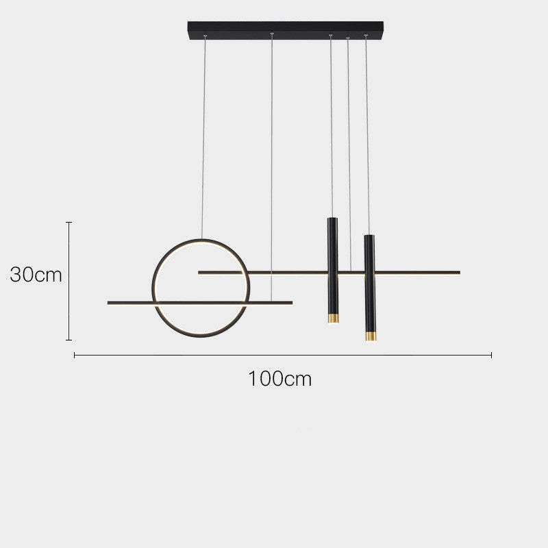 Arisha Minimalism Led Pendant Light, Irregular Ring, Black/Glod