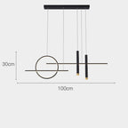 Arisha Minimalism Led Pendant Light, Irregular Ring, Black/Glod