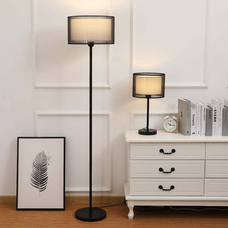Baines Fabric Lampshade Table & Floor Lamp, 2 Colour