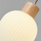 Muto Modern Wood/Glass Pendant Light, White