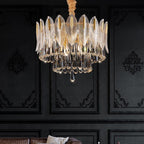 Arisha Luxury Feather Crystal Chandelier, Living Room