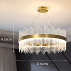 Kristy Modern Round/Rectangular Chain Chandelier, Gold