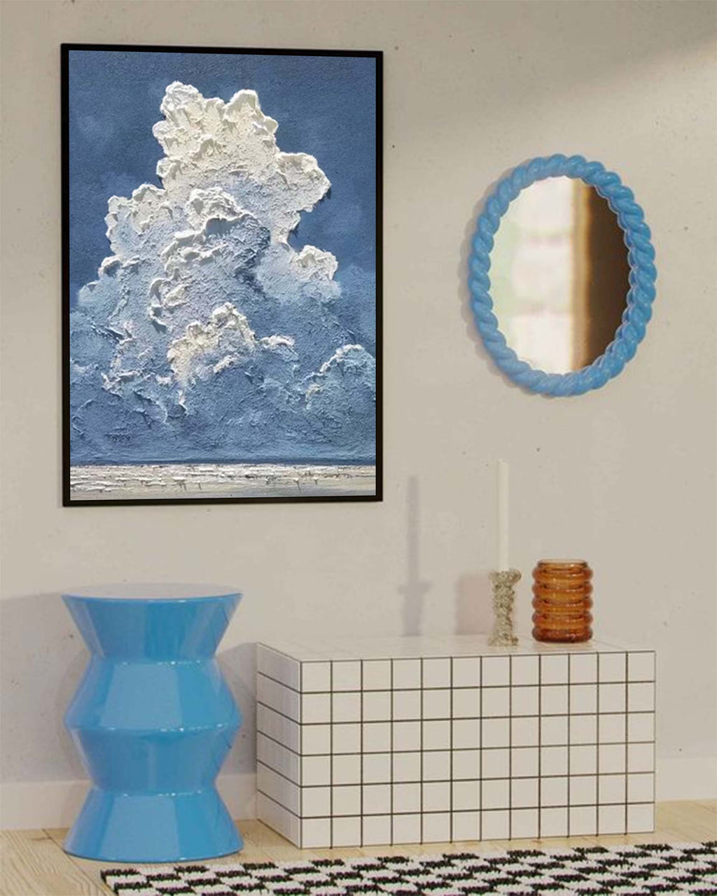 3D Cloud Landscape Textured Sky Wall Art