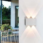 Tronix Modern Rectangular Metal Outdoor Wall Lamp, Black/White, Water-wave