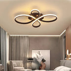 Brisa Modern LED Multi Rings Flush Mount Ceiling Light, Brown/White