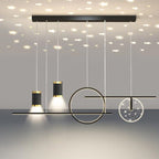 Arisha Modern Metal Starry Pendant Light, Black/White/Gold