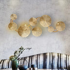 Arisha Modern Metal Round Lotus Leaf Wall Lamp, Gold
