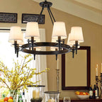 Silva vintage Ring Metal/Fabric Chandelier, Black/Copper