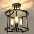 Austin Flush Mount Ceiling Light Lantern Industrial