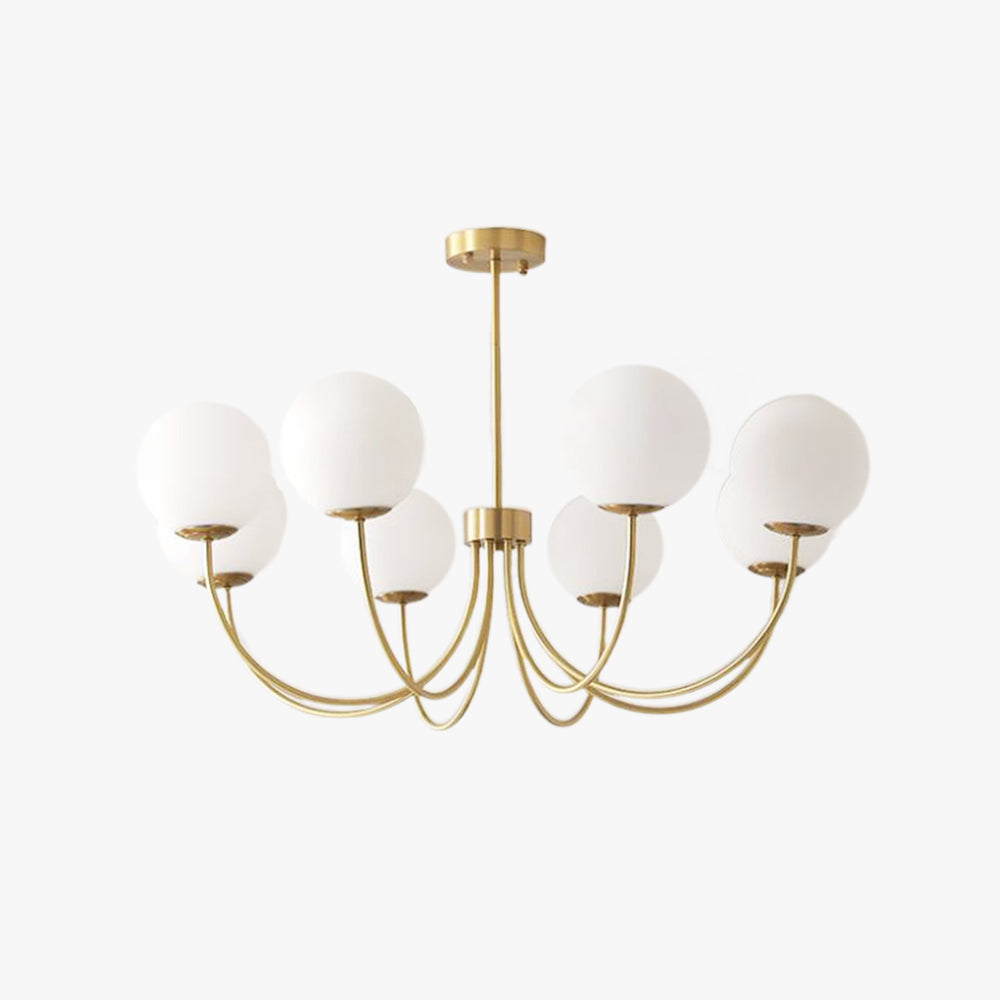 Valentina Modern Ball Bubble Metal/Glass Chandelier, Gold