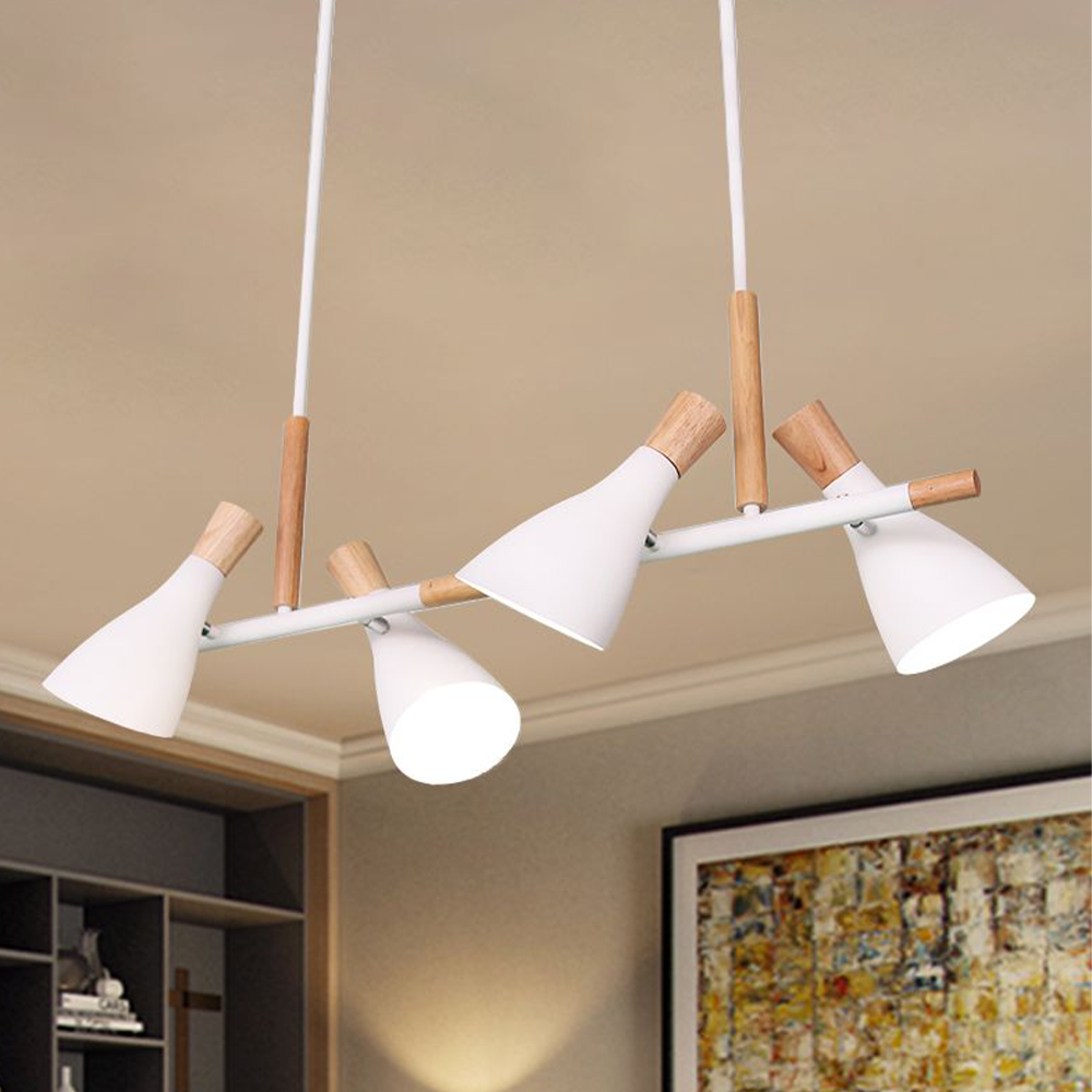 Valentina Nordic Multi Rope Wood Pendant Light, White/Green/Gray