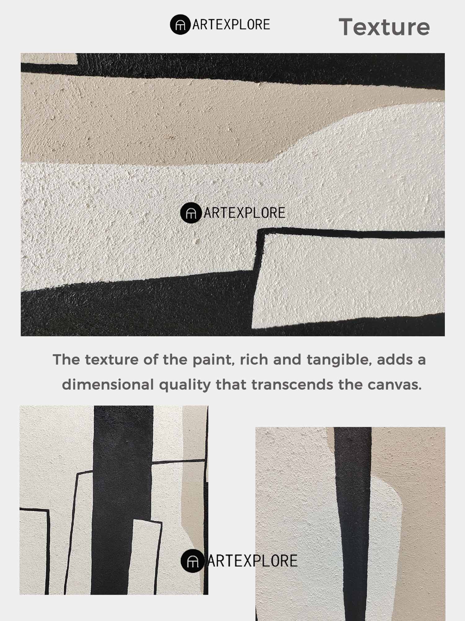 Geometric Monochrome Abstract Painting