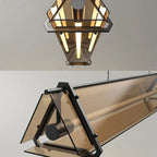 Arisha Industrial Triangle Metal/Glass Pendant Light, Gold