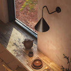 Ray Modern Minimalist Cone Metal Outdoor Waterproof Wall Lamp，Black/Gold