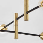 Valentina Nordic Spherical Bubble Metal/Glass Chandelier, Black/Gold