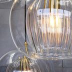 June Pendant Light Bulle Nordic Glass Transparent/Gold Living Room/Bedroom - Kingsley Beaumont