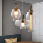 Valentina Minimalist Blown Frosted Clear Glass Pendant Light