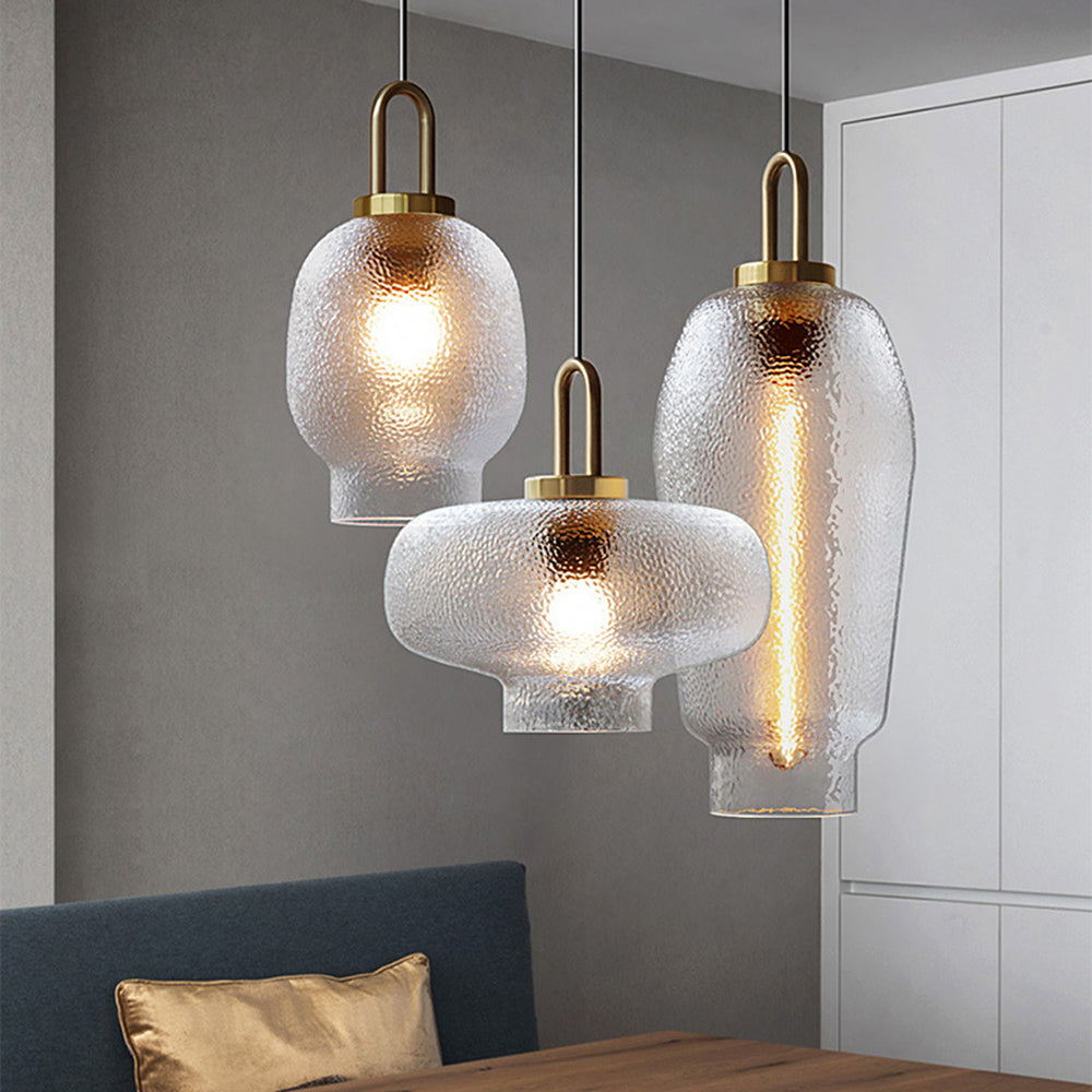Valentina Minimalist Blown Frosted Clear Glass Pendant Light