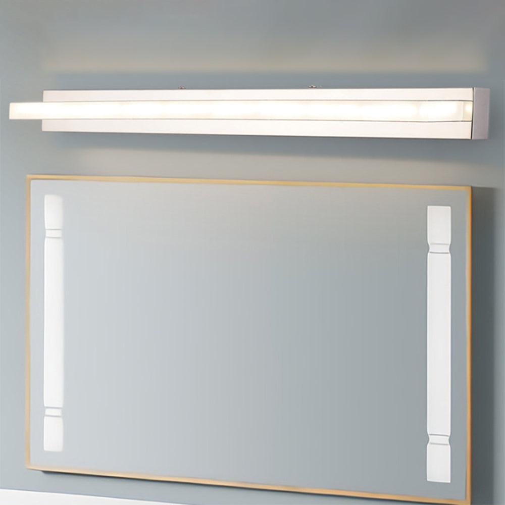 Arisha Elegant Rectangular Mirror Front Vanity Sliver White Wall Light