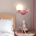 Aria Modern Metal/Glass Wall lamp, White & Pink