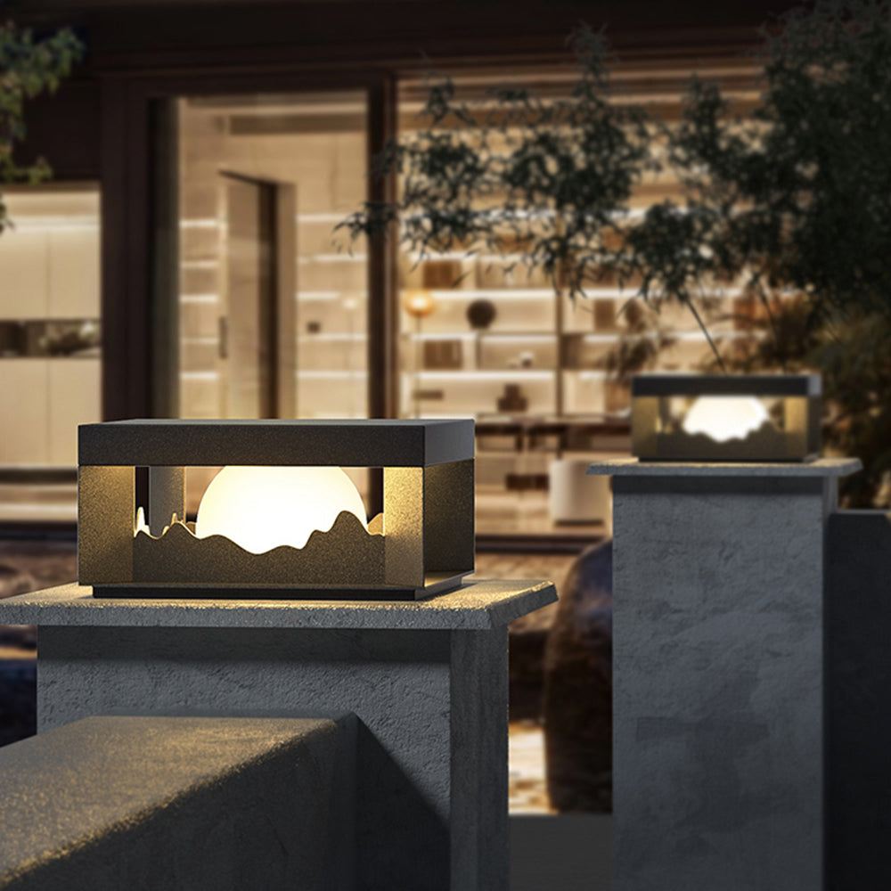 Ray Modern Mountain Metal Outdoor Lamp, Warm Light