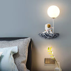 Aria Decorative Astronaut Glass/ Wall Lamp, White/Blue-White