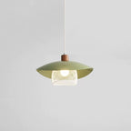 Arisha Modern LED Pendant Light Beige/Green/Wood Dining Room