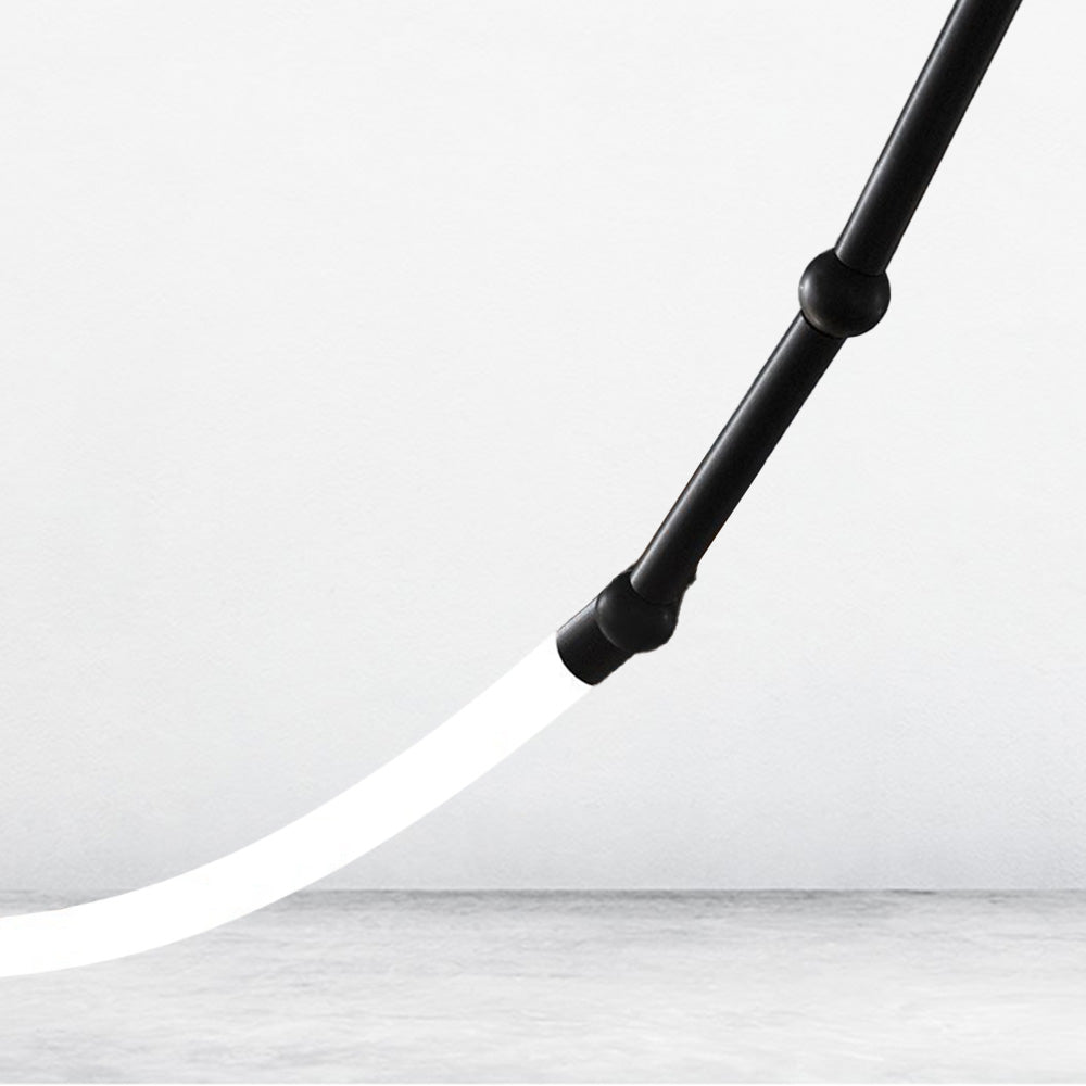 Arisha Modern Linear Metal/Silicone Pendant Light, Black
