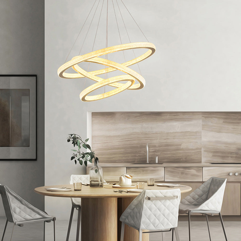 Kristy Contemporary Gold Luxury Ring Pendant Light