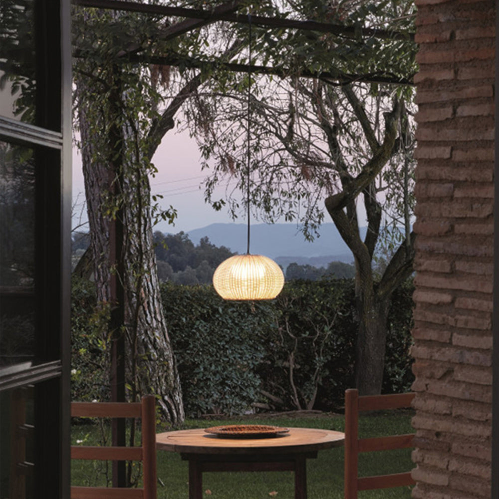 Ray Modern Lantern Pendant Light, Metal/, Beige/Coffee
