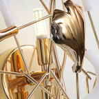 Olivia Decorative Flower in Golden White Ceramic Wall Lamp