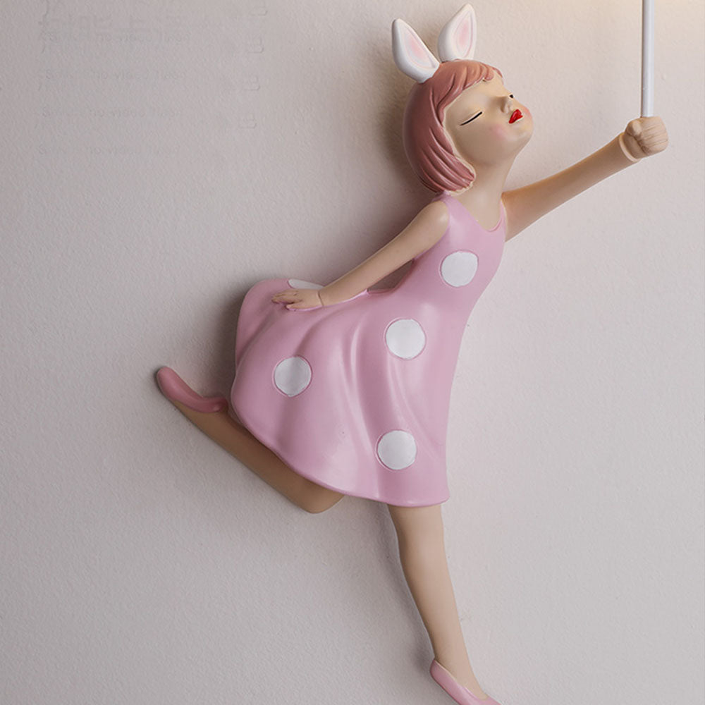 Arisha Modern Balloon/Girl Shape Pink Wall Lamp