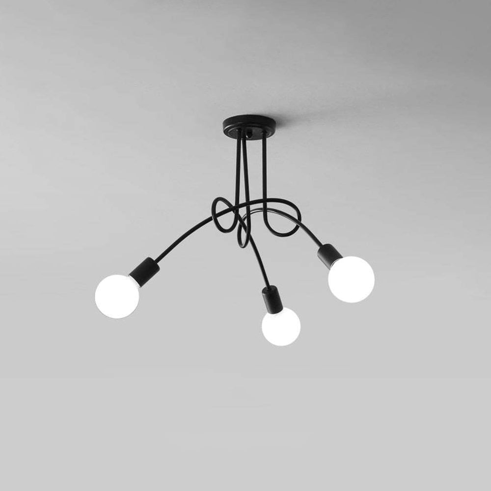 Arisha Modern Linear Curve Metal Ceiling Light, Dining Room/Living Room