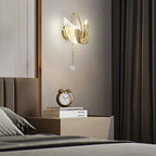 Arisha Art Deco Swan /Metal Wall Lamp, Gold/Rose Gold
