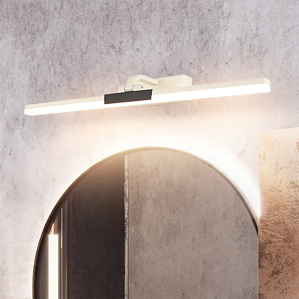 Arisha Modern Linear Mirror Front Metal Vanity Wall Lamp, Black/White