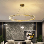 Kristy Modern Luxury Round Glass Chandelier, Gold