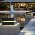 Axion Modern Concave Metal Black Outdoor Lamps, Solar