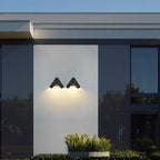 Ray Minimalist Triangle Metal Outdoor Wall Lamp, Balck/White