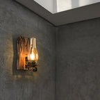 Epoch Wall Lamp Vintage Candle Wooden Glass, Bedroom