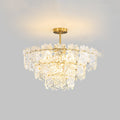 Kristy Elegant Gold Pendant Light 3 Rings, Metal/Glass