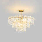 Kristy Elegant Gold Pendant Light 3 Rings, Metal/Glass