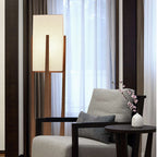 Ozawa Natural Rectangular Wood/Fabric Floor Lamp