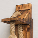 Epoch Vintage Rectangular LED Wall Light, Wood/Hemp Rope, Dining Room