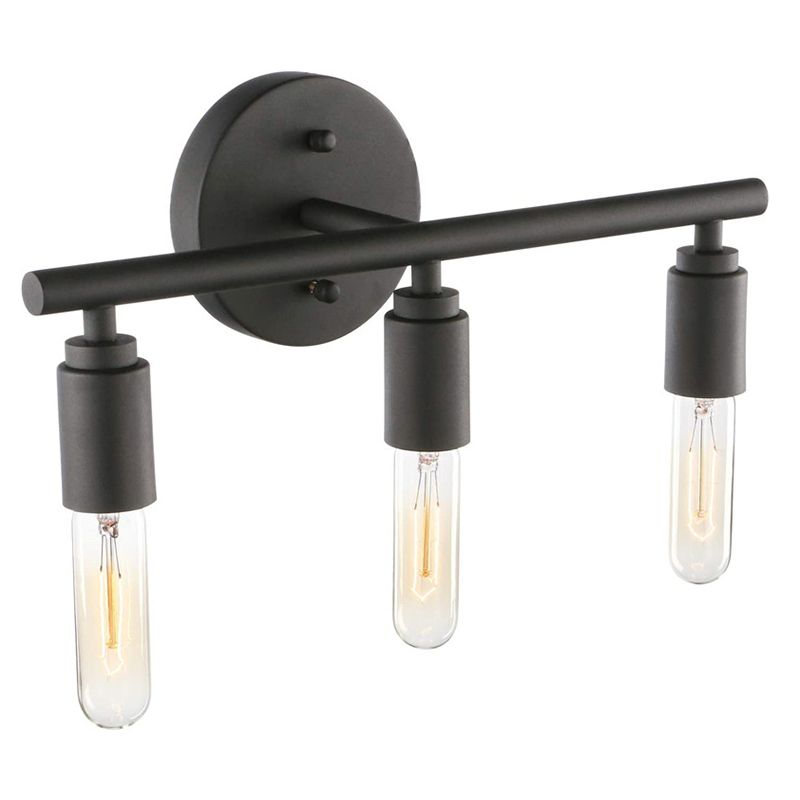 Silva Modern Glass Vanity Wall Lamp, Black, Bathroom, 3/4 Light